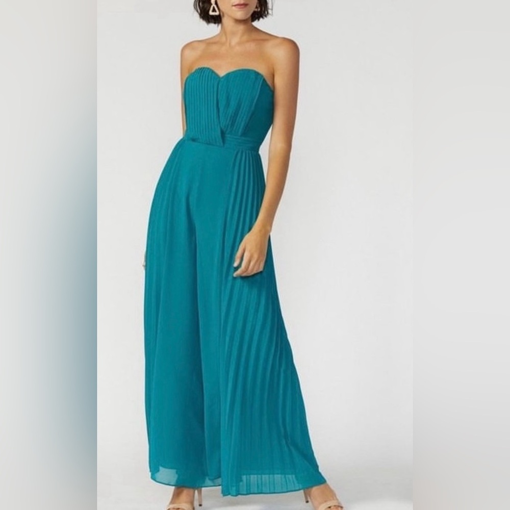 Adelynrae Strapless Elliot Jumpsuit in Teal- Never Worn!